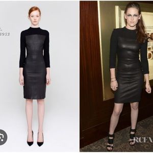 A.L.C Booth Dress, Black Stretch Candy Leather Fitted Pencil Dress, Size 8, EUC